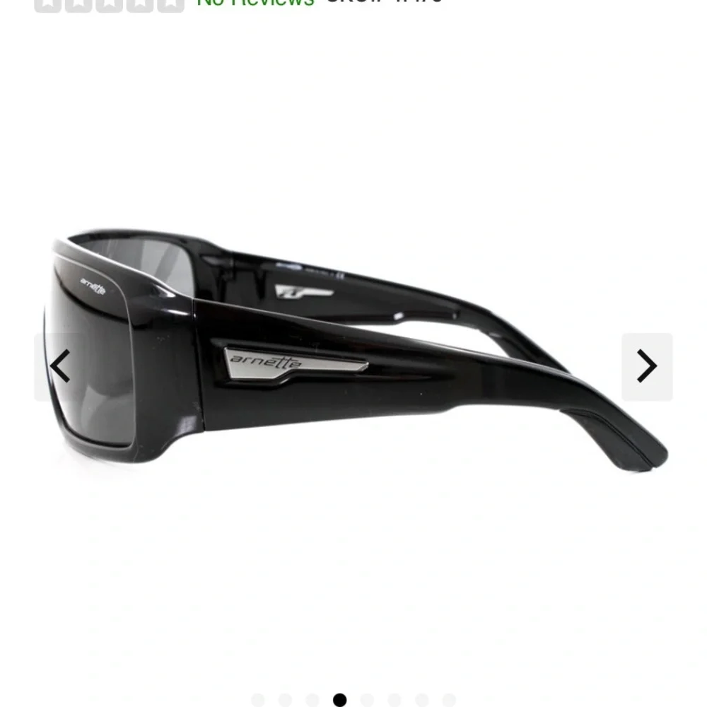 Arnette Glossy Black Barn Burner Sunglasses w/ case silver hardware full cover